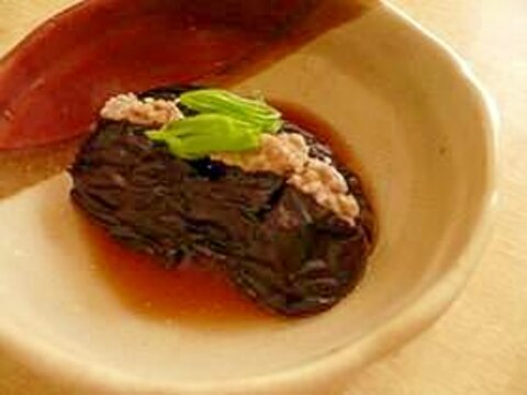 材料2つだけ!!ナスのひき肉はさみ蒸し